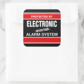 Elektronisch alarmsysteem vierkante sticker (Tas)