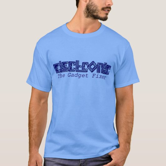 Elektronisch blauw de gadget fixer T-shirt (Voorkant)