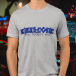 Elektronisch blauw PCB stijl de gadget man T-shirt<br><div class="desc">Uniek ontworpen eenvoudige elektronische stijl grafisch printplaat stijl blauw T-shirt. Graphics leest elektronisch. Slogan onder leest momenteel het gadget man of kan worden gepersonaliseerd voor uw eigen bericht als u dat wilt. Geweldig cadeau voor elektronische ingenieurs,  computeringenieurs en voor iedereen die graag met elektronische of eigen elektronische gadgets speelt.</div>