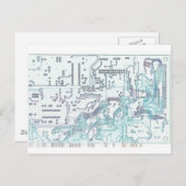 elektronisch circuit briefkaart (Voorkant / Achterkant)