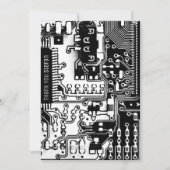 Elektronisch gedrukte schakeling van zwart-witprin bedankkaart (Voorkant)