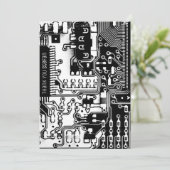 Elektronisch gedrukte schakeling van zwart-witprin bedankkaart (Staand voorkant)