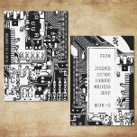 Elektronisch gedrukte schakeling van zwart-witprin bedankkaart<br><div class="desc">Gedetailleerde foto van een pcb-bord,  perfect voor elektronische liefhebbers. Hoofdkleur van de gedrukte schakeling: zwart-wit...  Paasei: een schattige kleine hartvorm in het circuit.</div>
