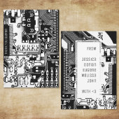 Elektronisch gedrukte schakeling van zwart-witprin bedankkaart