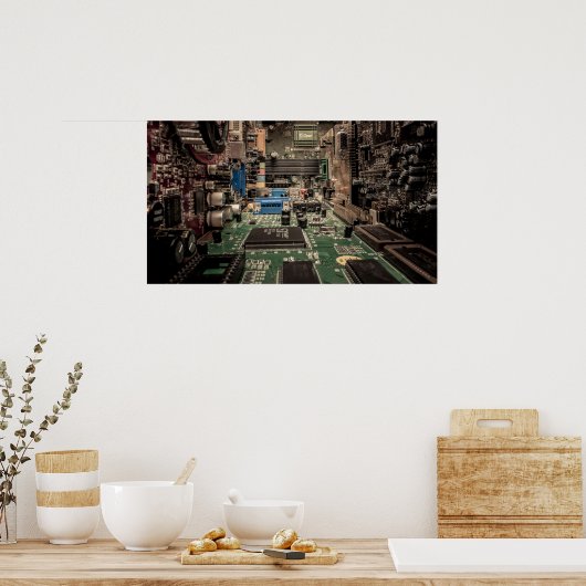 Elektronisch landschap poster (Keuken)