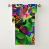 Elektronisch planetarium met groene tinten bad handdoek (Insitu)