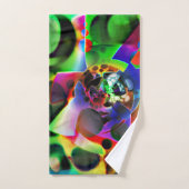 Elektronisch planetarium met groene tinten bad handdoek (Handdoek)