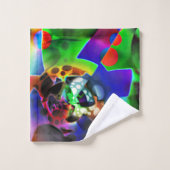 Elektronisch planetarium met groene tinten bad handdoek (Wasdoekje)