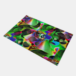 Elektronisch planetarium met groene tinten deurmat