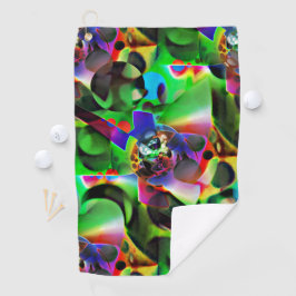 Elektronisch planetarium met groene tinten golfhanddoek