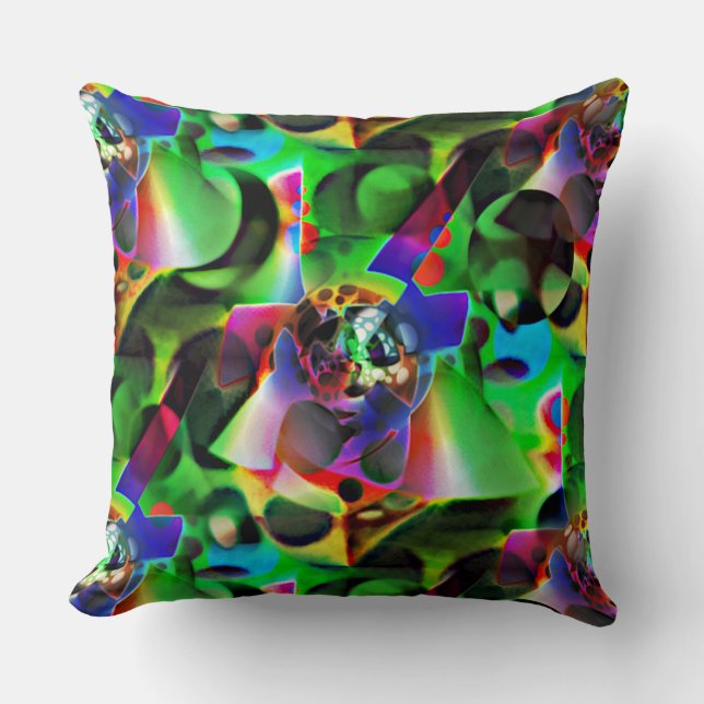 Elektronisch planetarium met groene tinten kussen (Voorkant)