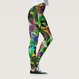 Elektronisch planetarium met groene tinten leggings