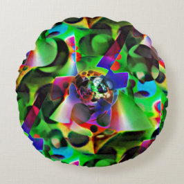 Elektronisch planetarium met groene tinten rond kussen