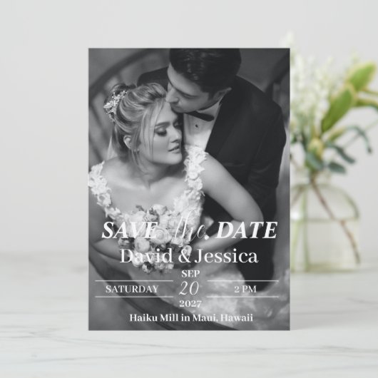 Elektronisch sparen de Datum Sjabloon met Foto, sp Kaart (Staand voorkant)