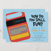 Elektronisch spreek- en spellend speelgoedfeestont kaart (Voorkant / Achterkant)