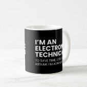 Elektronisch technicus grappige werkspreuk koffiemok (Voorkant rechts)