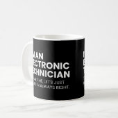 Elektronisch technicus grappige werkspreuk koffiemok (Voorkant links)