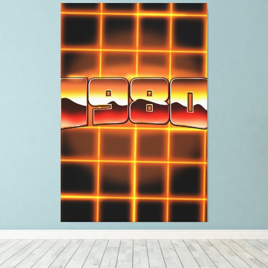 Elektronische 1980 canvas afdruk (Insitu (Houten vloer))