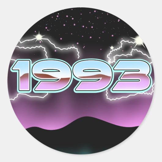 Elektronische 1993 magneet ronde sticker (Voorkant)