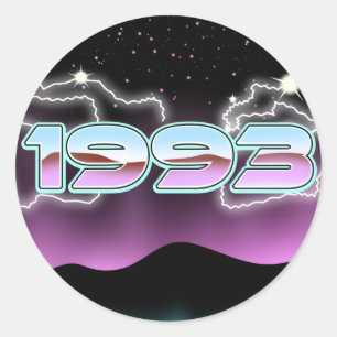 Elektronische 1993 magneet ronde sticker