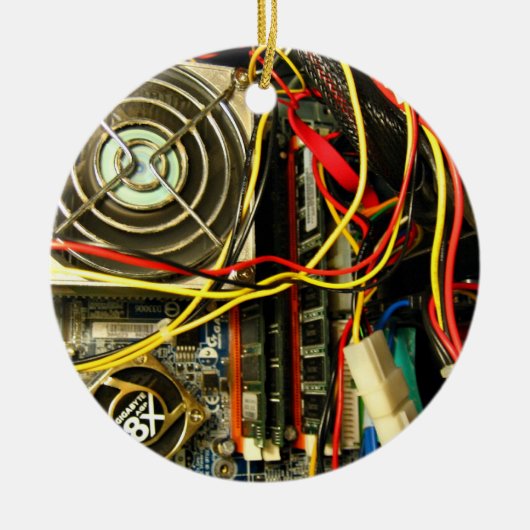 Elektronische aansluiting van computermainboard keramisch ornament (Voorkant)