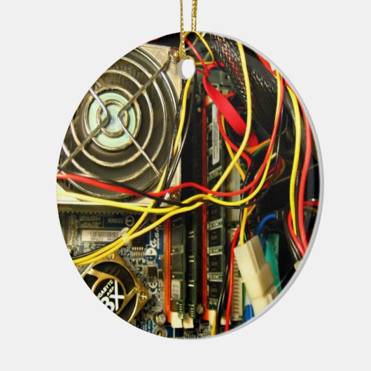 Elektronische aansluiting van computermainboard keramisch ornament (Links)