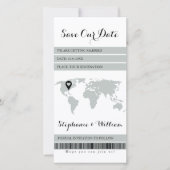 Elektronische Boarding Pass Bestemming Sage Groen Save The Date (Voorkant)