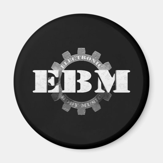 Elektronische Body Music EBM-belettering Magneet (Voorkant)