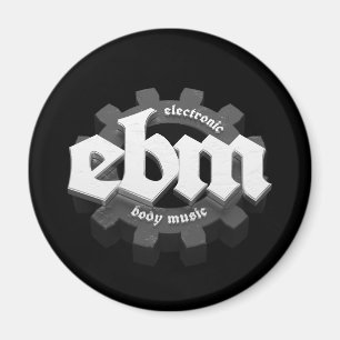 Elektronische Body Music EBM-belettering V3 grijs Magneet