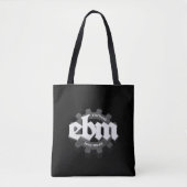 Elektronische Body Music EBM-belettering V3 grijs Tote Bag (Voorkant)