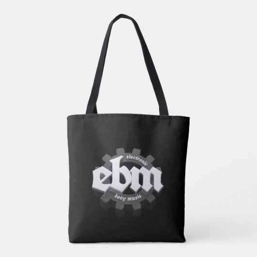 Elektronische Body Music EBM-belettering V3 grijs Tote Bag (Achterkant)