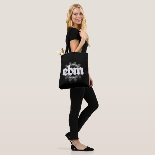 Elektronische Body Music EBM-belettering V3 grijs Tote Bag (Op model)