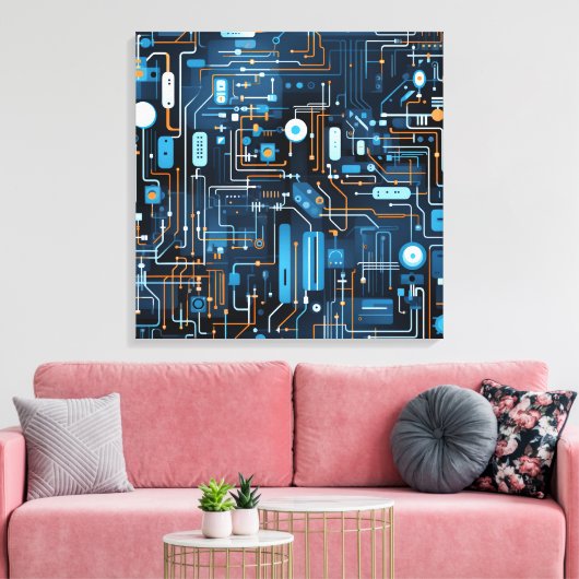 Elektronische Circuit Canvas Kunst (Insitu (Woonkamer))