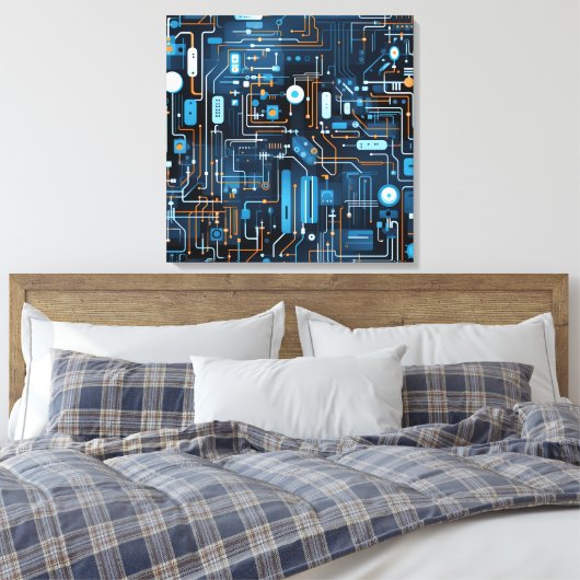 Elektronische Circuit Canvas Kunst (Insitu (Slaapkamer))