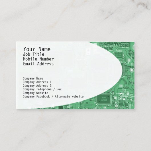 Elektronische Circuits Groen Visitekaartje (Voorkant)