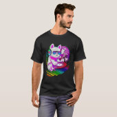 Elektronische Dans Muziek Cat DJ T-shirt (Voorkant volledig)