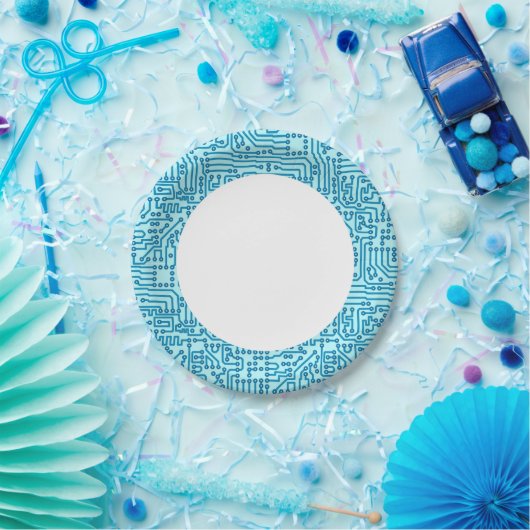 Elektronische digitale circuitkaart papieren bordje (Feest)