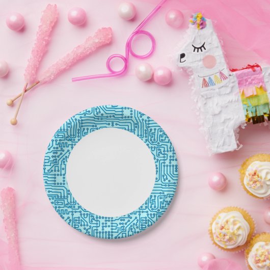 Elektronische digitale circuitkaart papieren bordje (Feest)