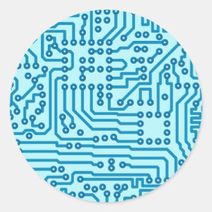 Elektronische digitale circuitkaart ronde sticker