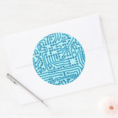 Elektronische digitale circuitkaart ronde sticker (Envelop)