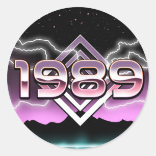 Elektronische fotoafdruk uit 1989 ronde sticker