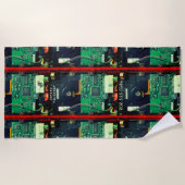 Elektronische kabel voor geek robotprintplaat strandlaken (Voorkant)