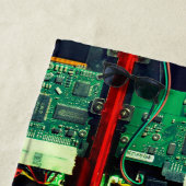 Elektronische kabel voor geek robotprintplaat strandlaken (In situ)