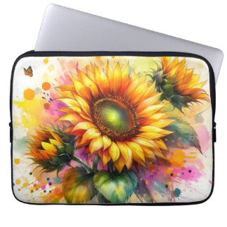 Elektronische, Laptoptas - Gele Zonnebloem Laptop Sleeve