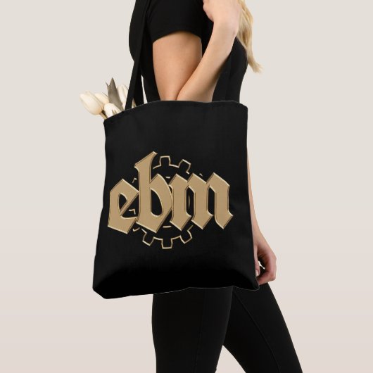 Elektronische lichaamsmuziek EBM-belettering V2 Tote Bag (Dichtbij)