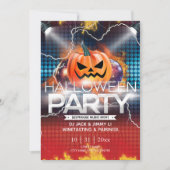 Elektronische Neon Effect Jack-O-Lantern Halloween Kaart (Voorkant)