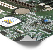 Elektronische onderdelen oud moederbord afdrukken poster (Hoek)