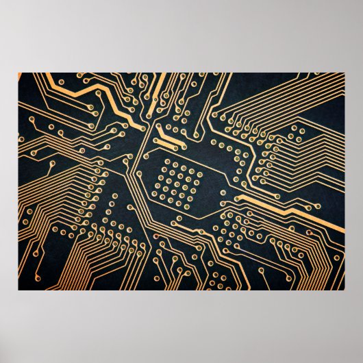 Elektronische onderdelen, sluiten van een computer poster (Voorkant)