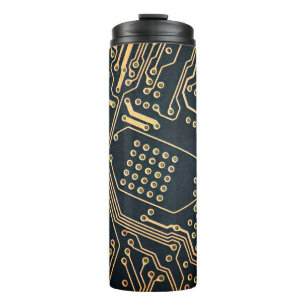 Elektronische onderdelen, sluiten van een computer thermosbeker