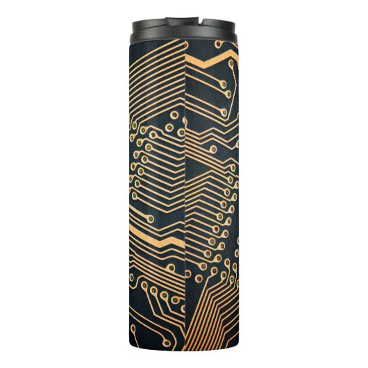 Elektronische onderdelen, sluiten van een computer thermosbeker (Achterkant)